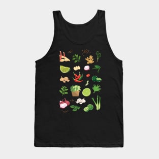 Tropical Vegetable Pattern Tank Top